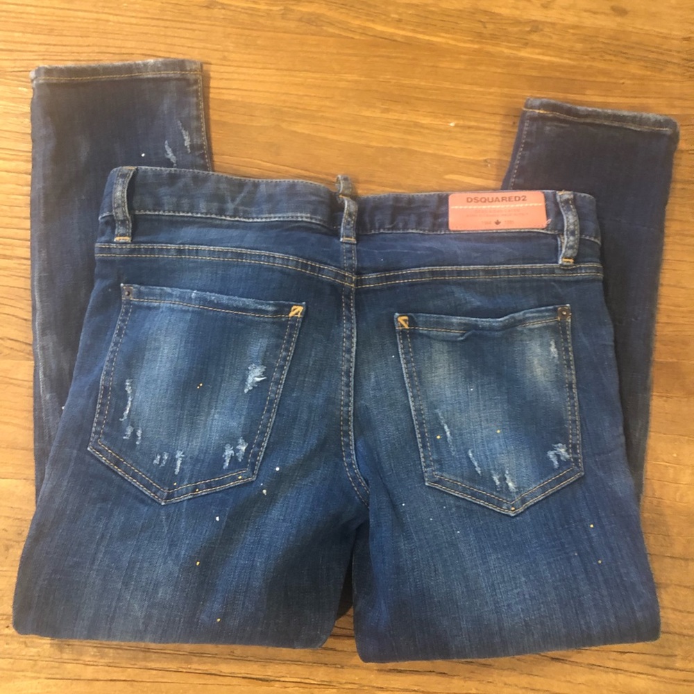 Dsquared2 capri button down distressed jeans